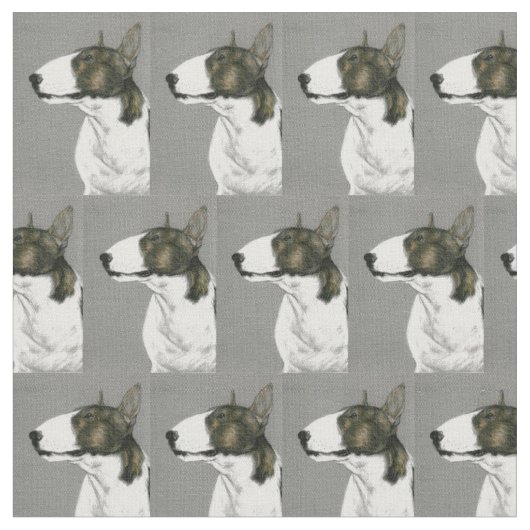 Bullterrier-Hundekunst-Gewebe Stoff (Nahaufnahme)