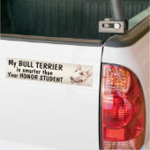 Bullterrier - intelligenter als Student - lustig Autoaufkleber (Auf Lkw)