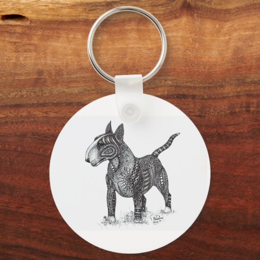 Bullterrier Keychain Schlüsselanhänger (Rückseite)