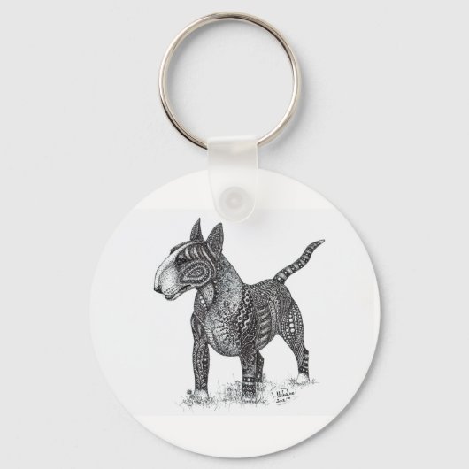 Bullterrier Keychain Schlüsselanhänger (Rückseite)