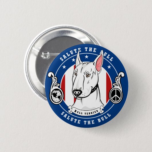 Bullterrier-Knopf Button (Vorne & Hinten)
