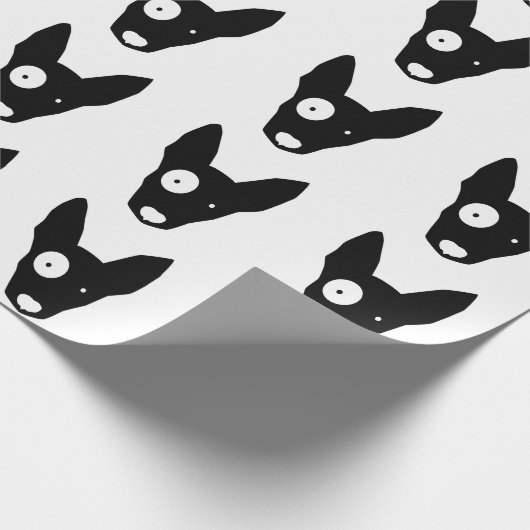 BULLTERRIER-MUSTER Packpapier (Ecke)