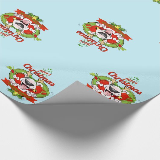 Bullterrier-Packpapier "frohe Weihnachten " Geschenkpapier (Ecke)