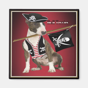 Bullterrier-Piraten-Geschenke Magnet