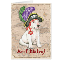 Bullterrier-Piraten-Gruß-Karte