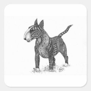 Bullterrier Quadratischer Aufkleber