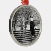 Bullterrier Silbernes Ornament (Rechts)