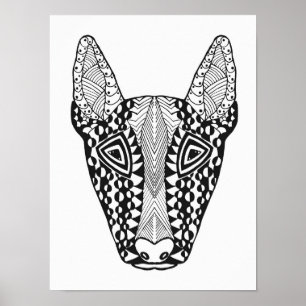 Bullterrier-Skizze 2 Poster
