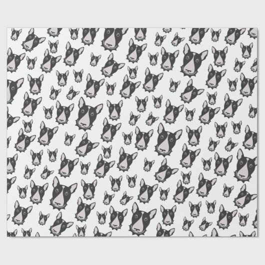 Bullterrier-Spätzundung! Entzückender Geschenkpapier (Flach)