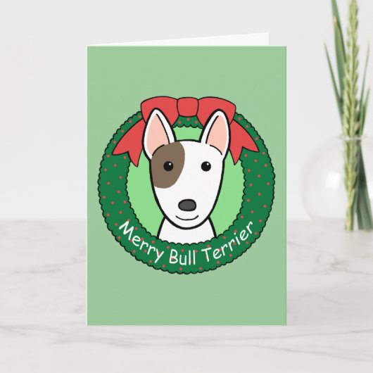 Bullterrier-Weihnachten Feiertagskarte (Vorderseite)