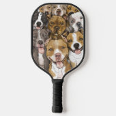 BullTerriers auf einem Blue Pickleball Paddel Pickleball Schläger (Rückseite)