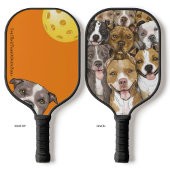 BullTerriers auf einem Orange Pickleball Paddel Schläger