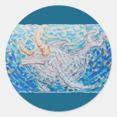 Bullwhale Runder Aufkleber (Vorderseite)