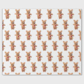 Bully Buddy Brown Bear Animal Wrapping Paper Geschenkpapier (Flach)