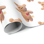 Bully Buddy Brown Bear Animal Wrapping Paper Geschenkpapier (Rolleneckpunkt)