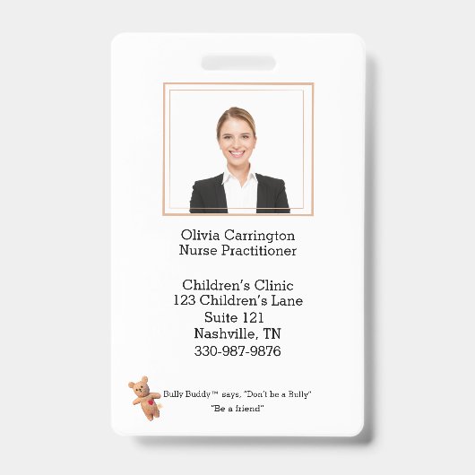 Bully Buddy, das Logo für das Foto von benutzerdef Ausweis (Vorderseite)