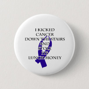 Bully Cancer (Dark Blue Ribbon) Button