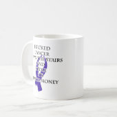 Bully Cancer (Dark Blue Ribbon) Kaffeetasse (Vorderseite Links)