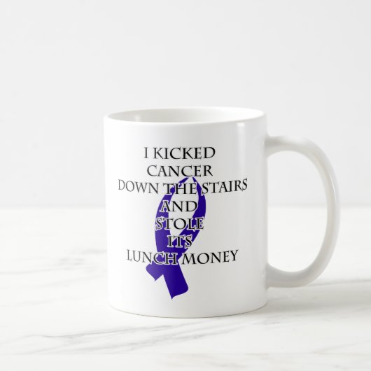 Bully Cancer (Dark Blue Ribbon) Kaffeetasse (Rechts)