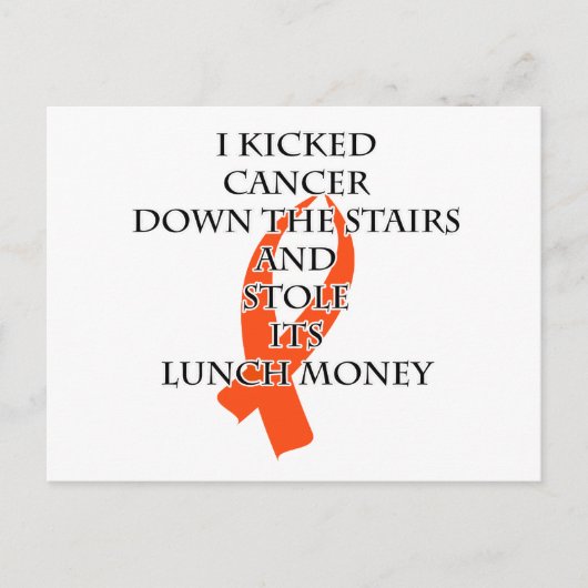 Bully Cancer (Orange Ribbon) Postkarte (Vorderseite)