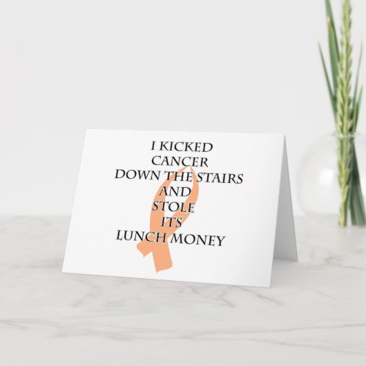 Bully Cancer (Peach Ribbon) Karte (Vorderseite)