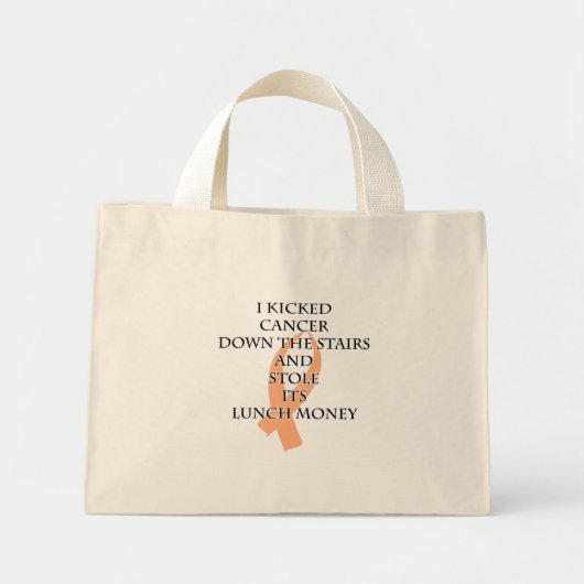 Bully Cancer (Peach Ribbon) Mini Stoffbeutel (Vorne)