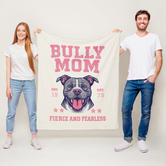 Bully Dog Mom - Fierce Fearless Pit Bull Soft Cozy Fleecedecke (Beispiel)