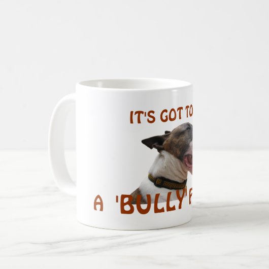 'Bully' für die klassische weiße Tasse (Vorderseite Links)