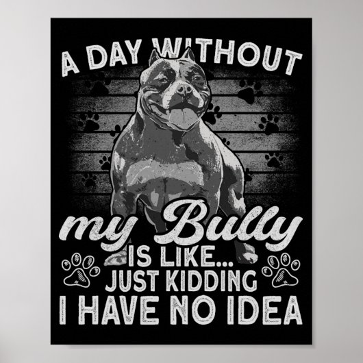 Bully Tbull Stuffed Animal Outfit Dog American Bul Poster (Vorne)