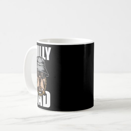 Bully Vater Bulldog Pitbull Kaffeetasse (Vorderseite Links)