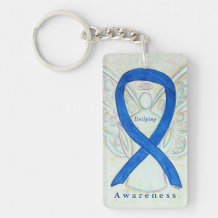 Bullying Angel Blue Awareness Ribbon Art Schlüssel Schlüsselanhänger