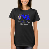Bullying Awareness Peace Love Hope Blue Ribbon   T-Shirt (Vorderseite)