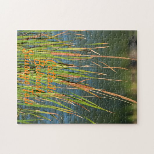 Bulrush Cattails am Wasser Puzzle (Horizontal)