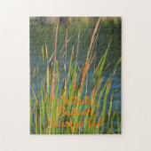 Bulrush Cattails am Wasser Puzzle (Vertikal)