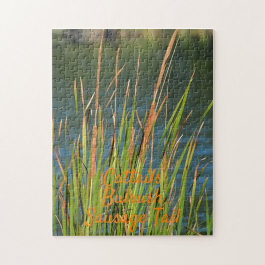 Bulrush Cattails am Wasser Puzzle (Vertikal)