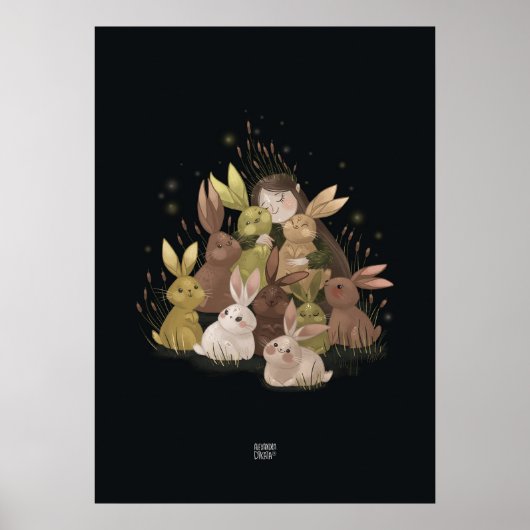 BULRUSH RABBITS von Alexandra Dikaia Poster (Vorne)