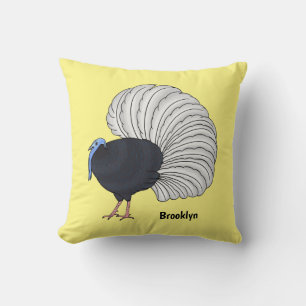 Bulwer-Fasan Vogel Cartoon-Illustration Kissen