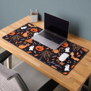 Bumbkin Bat Cat Ghost Spider Web Halloween Schreibtischunterlage