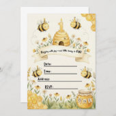 Bumble Bee 1st Birthday Invitation Einladung (Vorne/Hinten)