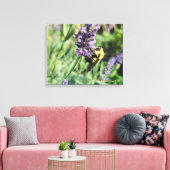 Bumble Bee and Lavender Stretched Canvas Print Leinwanddruck (Insitu (Wohnzimmer))