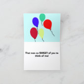 Bumble Bee Baby Geburtstag Vielen Dank Karten (Innenseite)