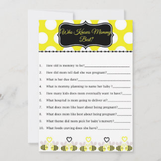 Bumble Bee Baby Shower Game, das Mommy Best kennt