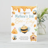 Bumble Bee Birthday Party Einladung (Stehend Vorderseite)