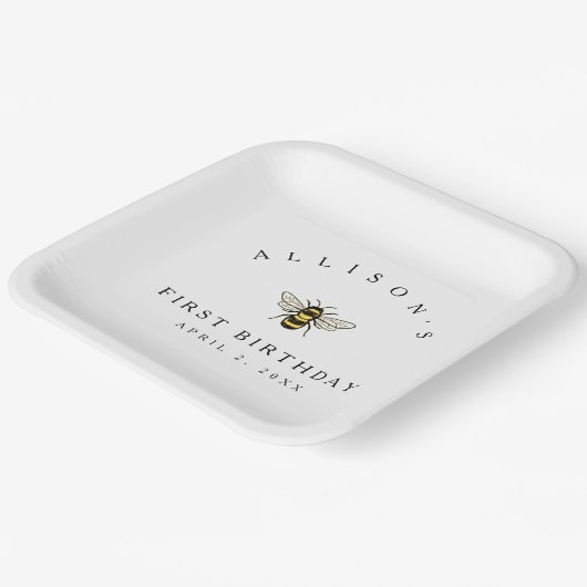 Bumble Bee Birthday Party Thema Pappteller (Gewinkelt)