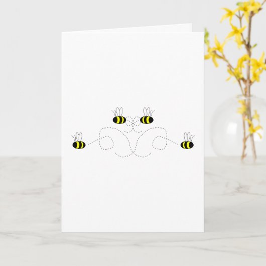 Bumble Bee Bow Greeting Card Karte (Gelbe Blume)