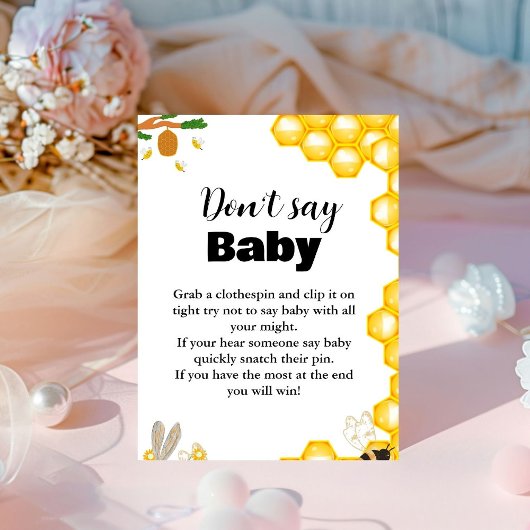 Bumble Bee 'don't say baby' Party Sockelschild