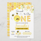 Bumble Bee First Birthday Party Einladungen (Vorne/Hinten)