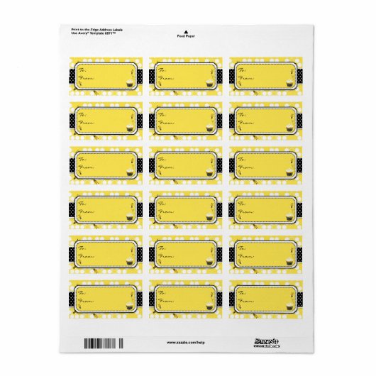 Bumble Bee Gift Label m Adressaufkleber (Vorne)