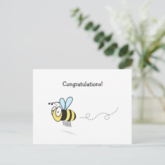 Bumble Bee Gratulation Postkarte (Stehend Vorderseite)