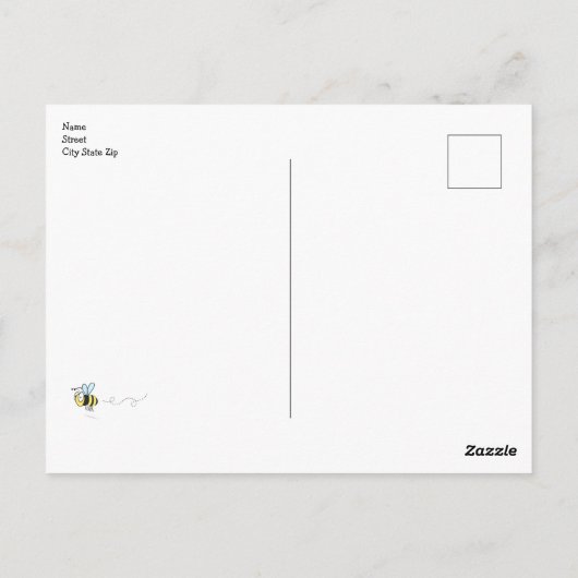 Bumble Bee Gratulation Postkarte (Rückseite)